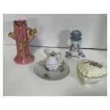 Vintage Holley Ross vase, bisque porcelain candle