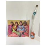 Beatles poster & 70's stretched Dr Pepper glass