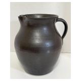 Vintage French brown stoneware pitcher.  Has