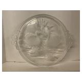 Walther glas crystal swan serving platter with
