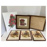 Cross stitch pictures, painting & three wall