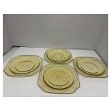 Depression Yellow Amber four Dessert platesSome