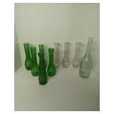 vintage Spanish glass bottle and 8 Glass Bud