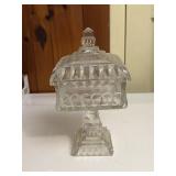 Vintage Jeanette Glass Wedding Box Candy Pedestal