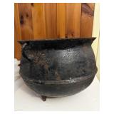 Antique Cast Iron Cauldron With Double