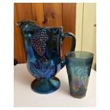Indiana Glass Carnival Pitcher with Glass