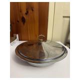 Vintage Chrome Round Serving Dish Cover with