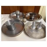Aluminum and Chrome Pie Plates Salt Pepper