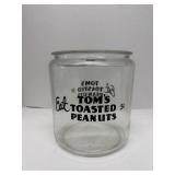 Vintage Tom's Toasted Peanuts 5cent JarNo lid