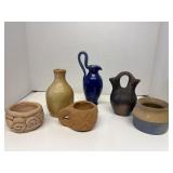 Handmade Pottery Some Signed 6pc