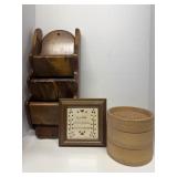 Vintage Wood Letter Box with Bamboo Mini Steamer