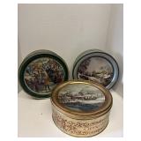 Currier and Ives Cake Cookie Tins