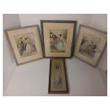 antique 'Pompeian Beauty' yard-long print and