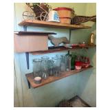 Shelf   Contents and Coke Bottles