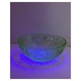 Depression Vaseline Uranimum Glass Bowl Tested