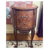 Vintage, French, Burl Wood, night stand.  Very