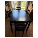 Dining Table Black with Four Chairs