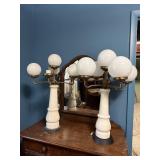 Vintage Italian? Pair of Porcelain Based Lamps