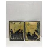 Vintage Silhouette Reverse Painted Bubble Glass