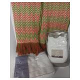 Two Twin Size Cotton woven Blankets and one Queen