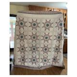 Hand stitched, full size quilt, with matching