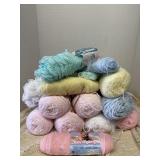 Baby Colors Pink Blue White Yaen with crochet