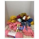 Yarn Crochet and Knitting Needles Partly done