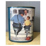 Vintage metal waste basket. 'The Runaway'