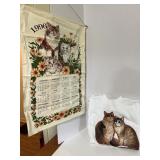 1996 cat calendar & XL decal/ painted cats