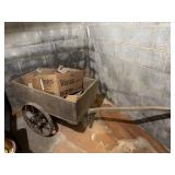 Vintage Garden Cart Homemade with jars