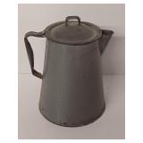 vintage gray enamelware coffee pot