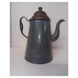 Antique Enamelware Graniteware Coffee Pot Pitcher