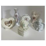 Precious Moments, angels, frame & trinket box
