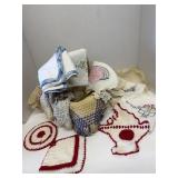 Doilies Needlework in a basket