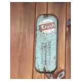 Vintage Orange Crush Metal Thermometer 16' long