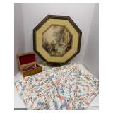 Vintage Victorian Octogon Picture Crochet Doilie
