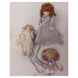 Vintage porcelain dolls with Hat