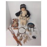 Native American-themed porcelain collectible doll