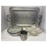 Vintage FireKing Casserole Hammered Aluminum Tray