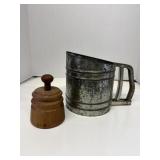 Vintage Flour Sifter and Butter Mold