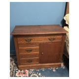 Antique Oak Washstand Looks like Door was