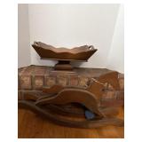 Wood Rocking Horse with Fruit Tray Box
