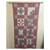 Handmade vintage patchwork quilt   32.5x62'