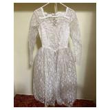 Vintage 1950's lace tea length wedding dress size