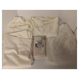 4 Cream/ Off White Sheer Curtains and one Light