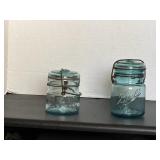 Vintage Ball Blue Pints with Glass Lids