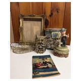 Brass Owl Gold Frame Picture Basket And Japan