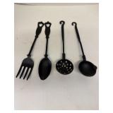 Vintage Cast Iron  4 pc Fireplace tools