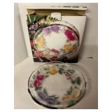 Vintage mikasa garden harvest glass platter 12.5'