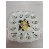 hand-painted Italian ceramic deviled egg plate